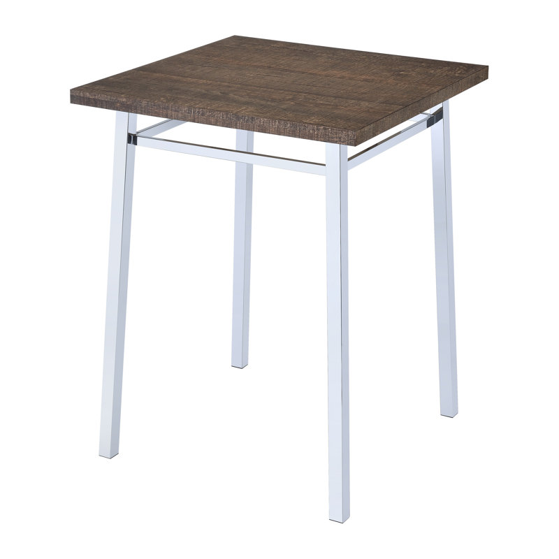 Wrought Studio Bar Table, Oak & Chrome Wayfair